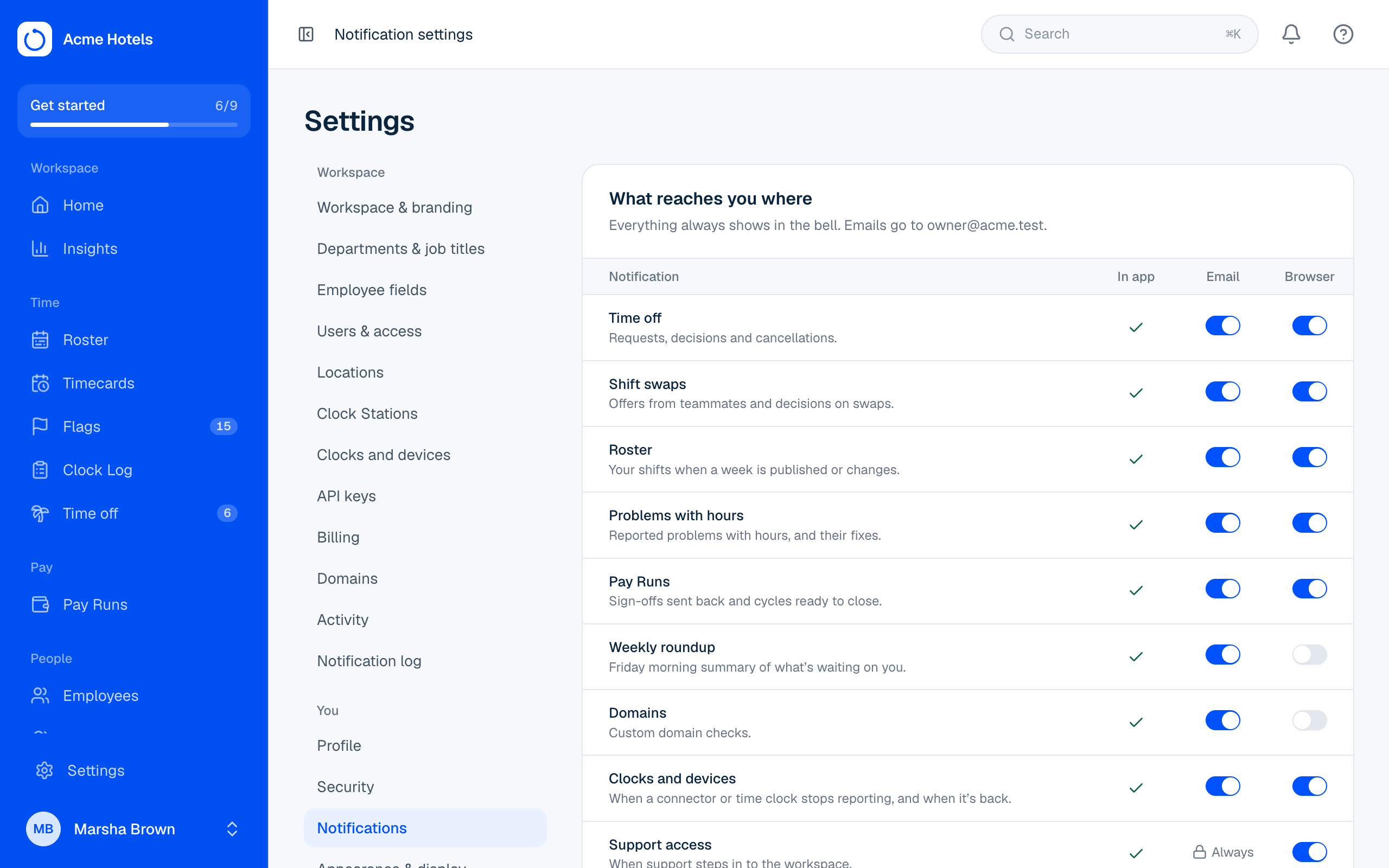 Notifications: the bell, email and browser alerts